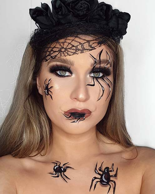 Beautiful Makeup with Spiders