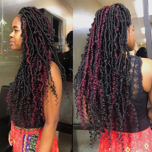 Black and Red Curly Locs