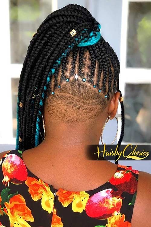 Braided Ponytail with Shaved Back