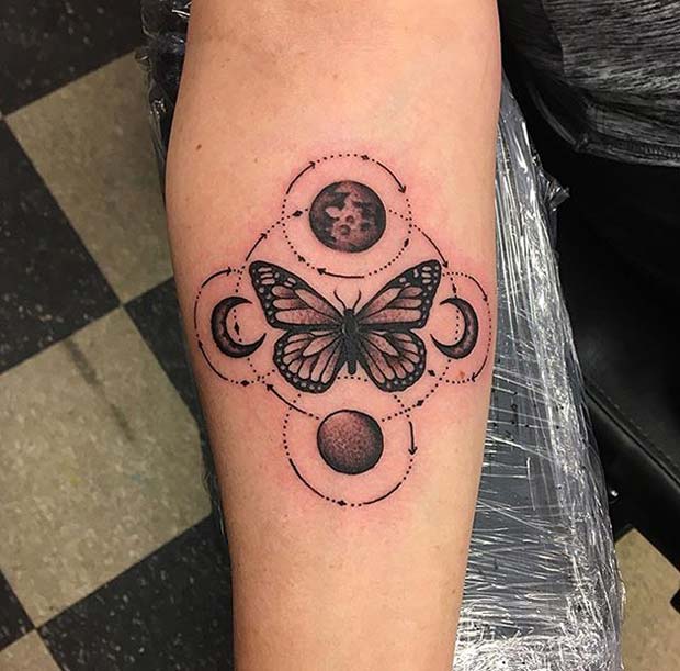 Butterfly with Moon Phases