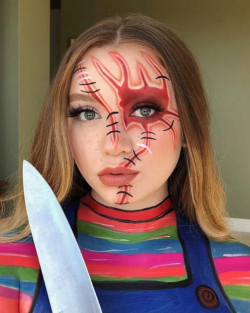 Chucky Makeup Idea for Women