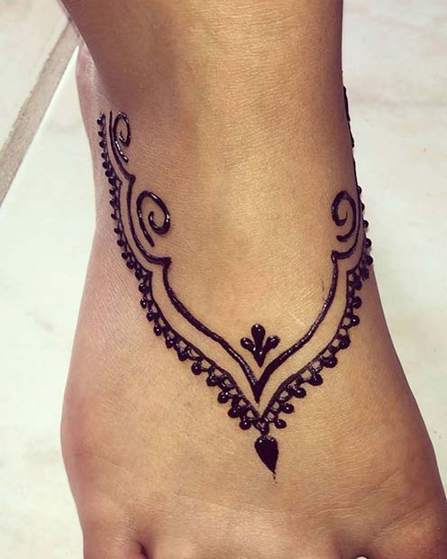 Cute Foot Henna Design