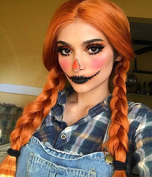 Cute But Scary Scarecrow Makeup