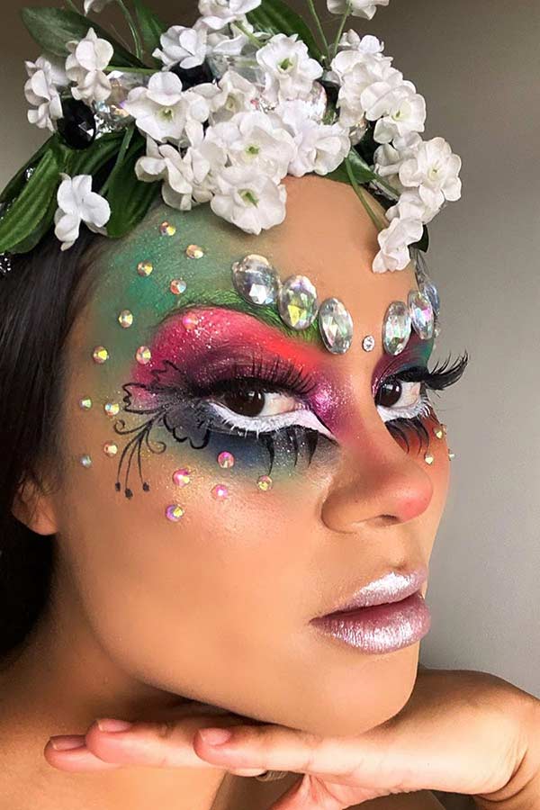 Fairy Makeup with Rhinestones