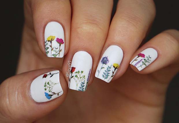 Cute Floral Nail Art