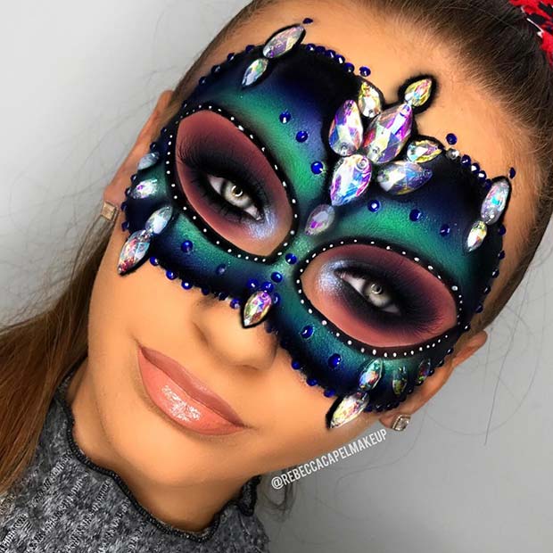Glitzy Makeup Mask for Halloween