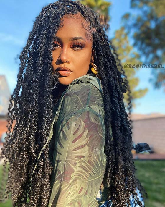 Long Textured Curly Locs