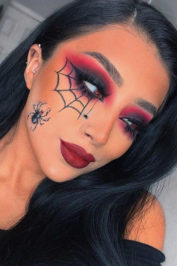 Pretty Spider Web Face Makeup