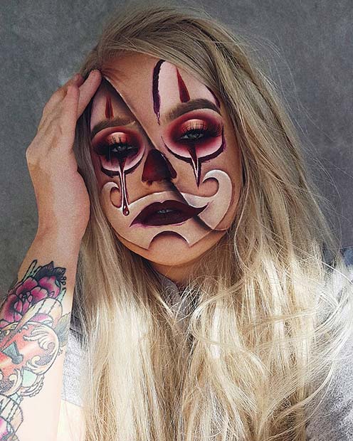 Sad Clown Makeup Illusion