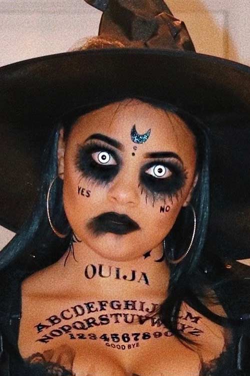 Scary Ouija Board Witch Makeup Look