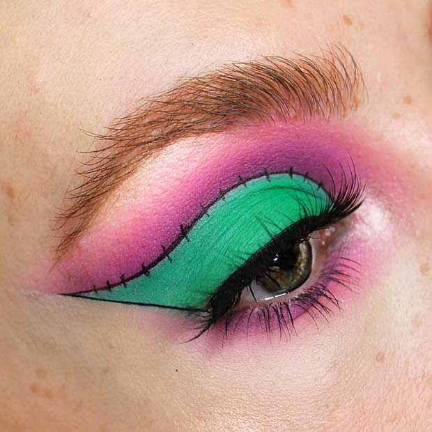 Simple Frankenstein Inspired Eye Makeup