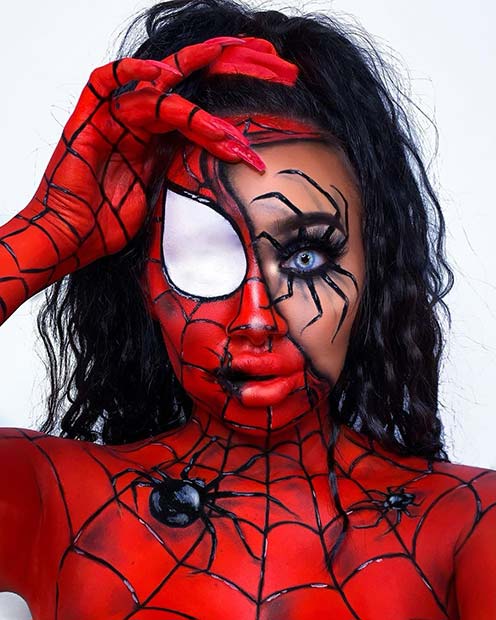 Spiderman Makeup Idea for Women