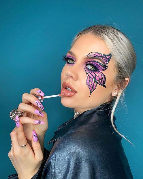Pretty Butterfly Eye Makeup for Halloween