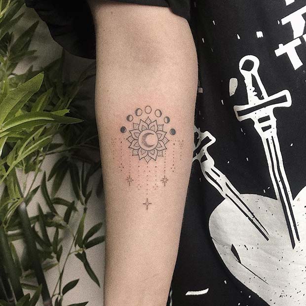 Stylish Moon Tattoo Idea