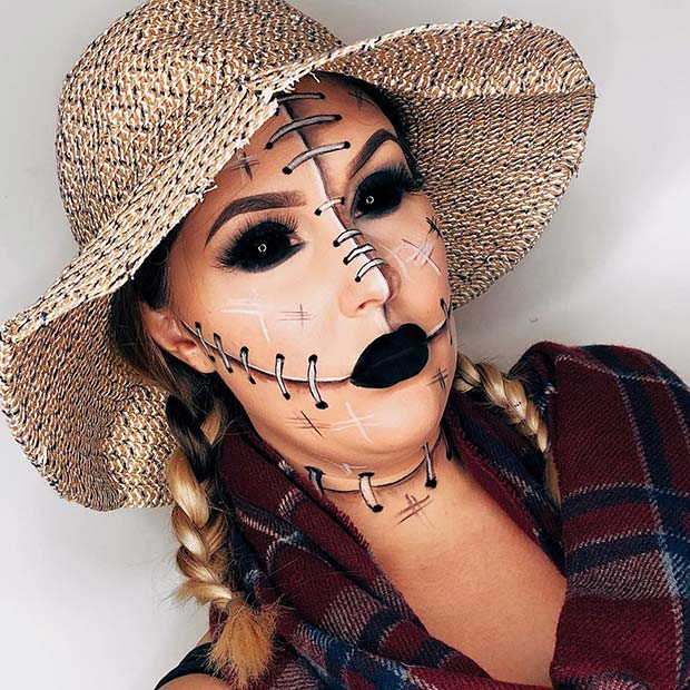 Terrifying Scarecrow Makeup for Halloween