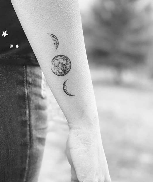 Three Moon Phases Tattoo