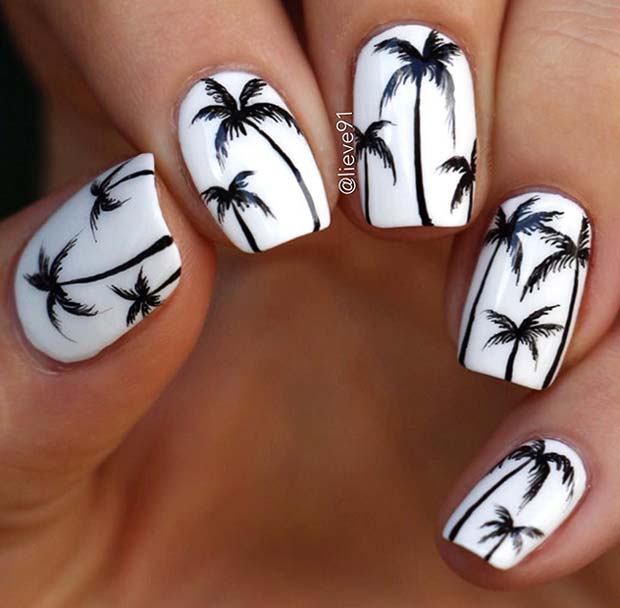 Tropical Palm Tree Nails