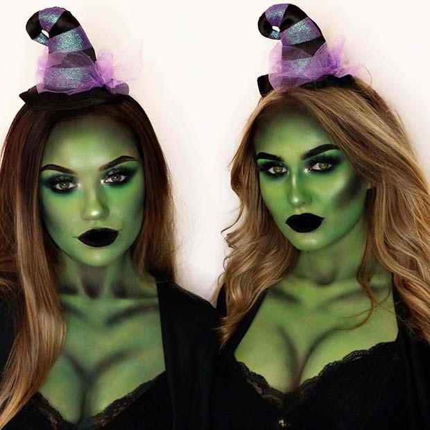 Duo Halloween Costume Idea - Green Witches 