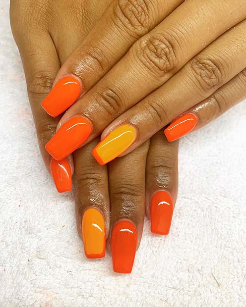 Zesty Orange Nails