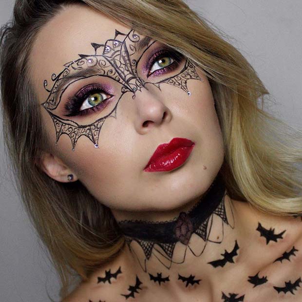 Bats And The Masquerade Makeup 
