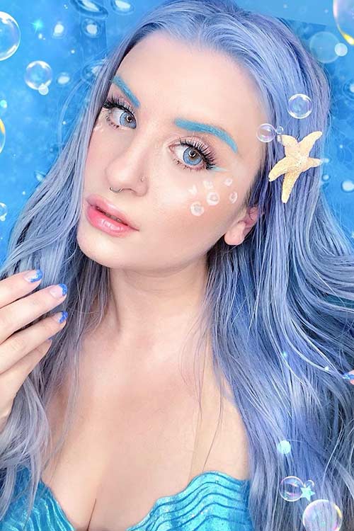 Blue Mermaid Makeup Idea