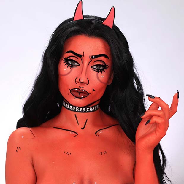 Cartoon Devil Makeup and Costume Idea