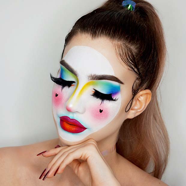 Colorful Clown Makeup Idea