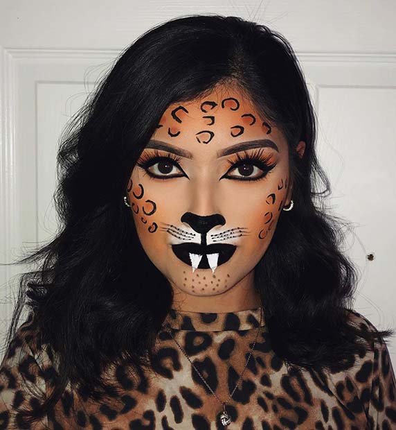 Fierce Leopard Halloween Makeup