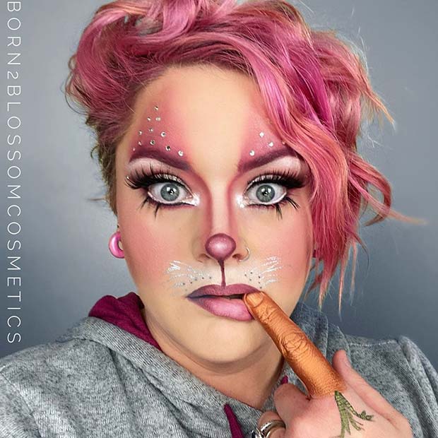 Glam and Glitzy Bunny Makeup