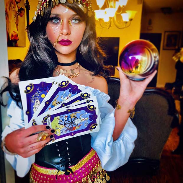 Gypsy with Tarot and a Crystal Ball