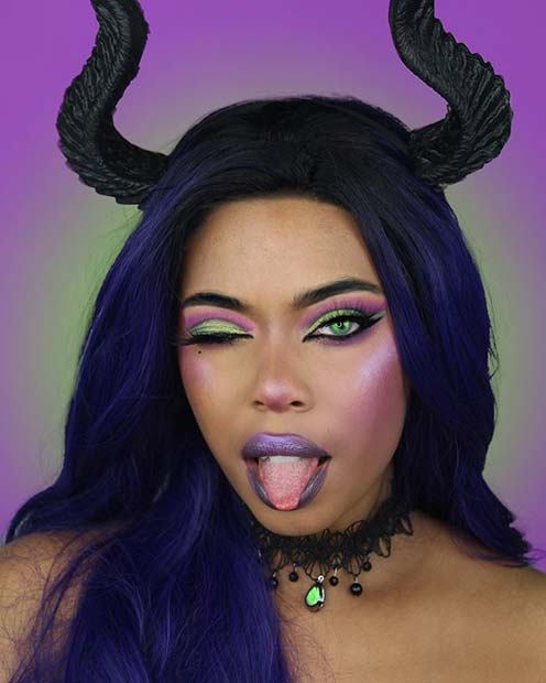 Maleficent Inspired Halloween Makeup
