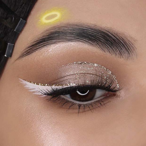Sparkly Makeup with a Halo