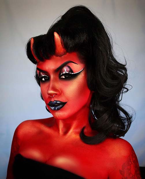 Vintage Style Devil Makeup