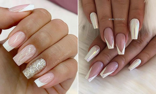 2. White Tip Acrylic Nails - wide 2