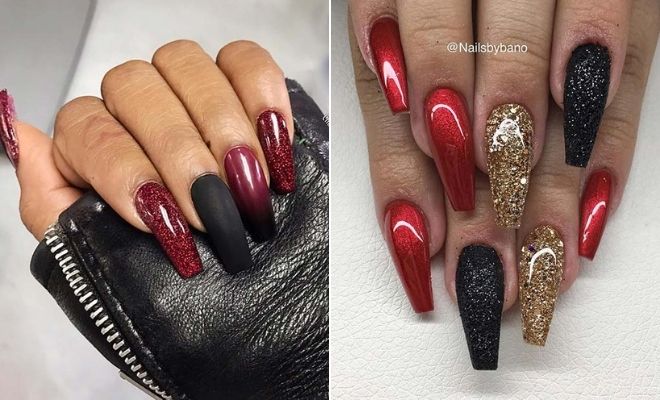 23 Red and Black Nails to Copy in 2021 - StayGlam