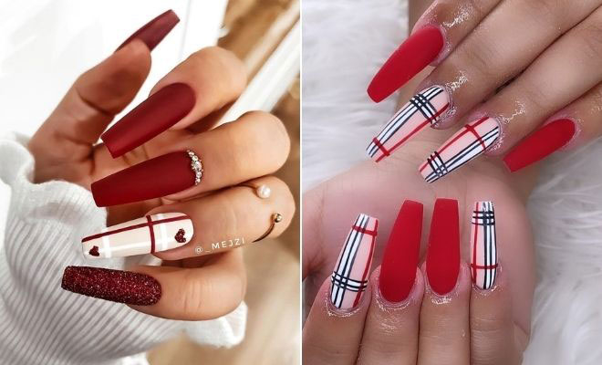 23 Beautiful Ways to Rock Red Coffin Nails - StayGlam