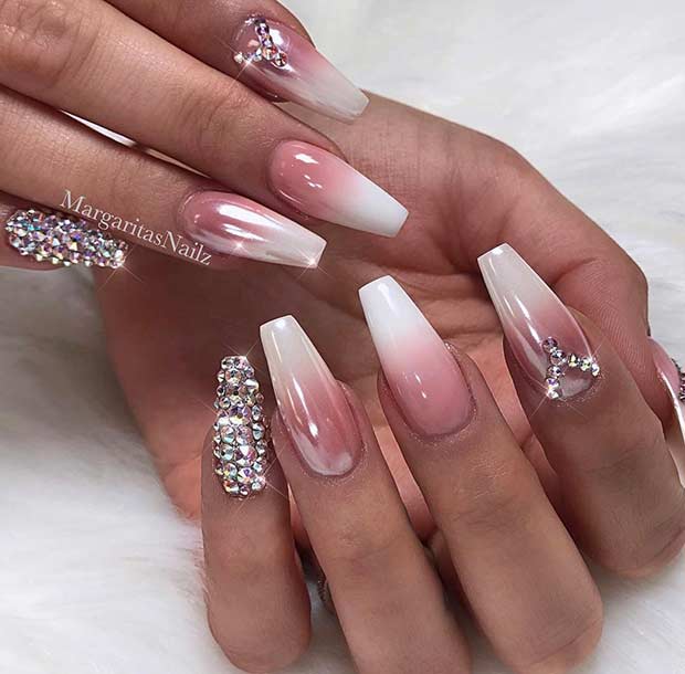 Ombre Chrome Coffin Nails