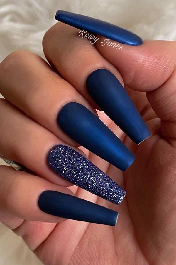 Dark Blue Nail Design