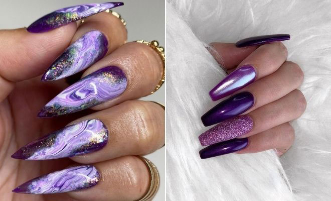 21 Pretty Purple Nail Designs and Ideas - StayGlam
